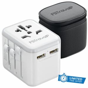 Worldwide Travel Adapter with 2 USB Ports