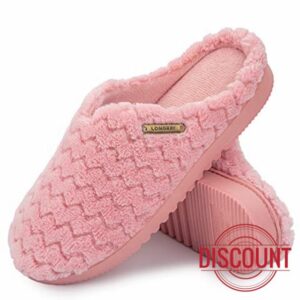 LongBay Women’s Soft Flannel Memory Foam Slippers Slip on House Shoes Indoor Outdoo