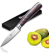 PAUDIN Utility Knife, Ultra Sharp Kitchen Knife 5 Inch, High Carbon German Stainless Steel Small ...