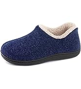 ULTRAIDEAS Women's Cozy Memory Foam Closed Back Slippers with Warm Fleece Lining, Wool-Like Blend...