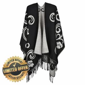 colornival Ponchos for Women Shawls Wraps Oversized Winter Scarf Women's Knitted Cape Warm Wearable Blanket Long Cardigans Sweater Coats Christmas Birthday Gifts for Ladies