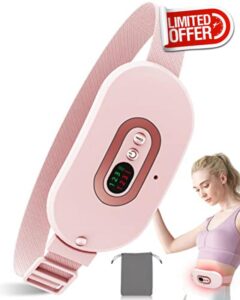 Menstrual Heating Pad Rechargeable-Portable Period Cramp Heat Pad with 3 Heat Levels and Vibration Massage Modes for Back and Stomach Pain Relief