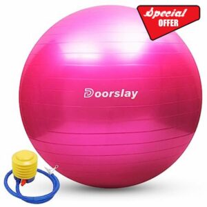 doorslay Anti-burst Yoga Ball- 55cm/65cm/75cm Stability Balance Ball Fitness Exercise Ball with Air Pump