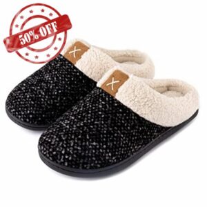 ULTRAIDEAS Ladies' Cozy Memory Foam Slippers Fuzzy Wool-Like Plush Fleece Lined House Shoes w/Indoor