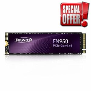 Fikwot FN950 2TB M.2 PCIe Gen4 Internal Solid State Drive with Graphene Cooling Sticker - Up to 4800MB/s