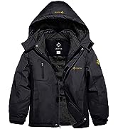 GEMYSE Boy's Winter Waterproof Ski Jacket Mountain Windproof Fleece Coat with Hood