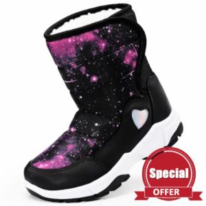Kids Snow Boots Boys Girls Winter Boots For Toddler Waterproof Snow Ankle Boots Kids Anti-slip Walking boots Warm Fur Lined High-Top Snow Boots