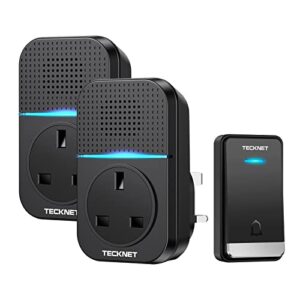 Waterproof Twin Wireless Doorbell No Battery Required Push Button Plug Through Cordless Door Chime at 1300ft Range with 60 Chimes