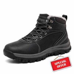 Ulogu Mens Winter Boots Waterproof Warm Snow Boots Non-Slip Outdoor Trekking Shoes