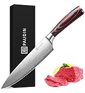 PAUDIN Chef Knife, Forged Blade Kitchen Knife 8 Inch, High Carbon Stainless Steel Chefs Knife, Pr...