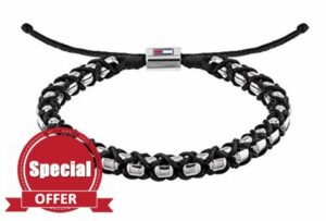 Tommy Hilfiger Jewelry Men's Cord & Chain Bracelet Black - 2790182