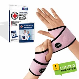 Doctor Developed Copper Wrist Supports for Gym - Sprained Wrist Support - Adjustable Hand Brace W/ Doctor Handbook- Carpal Tunnel Wrist Support For Women & Men Injuries