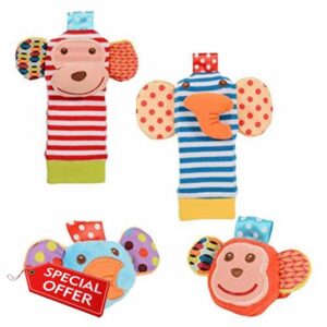 Baby Rattle Socks Wrist Strap Rattles Set