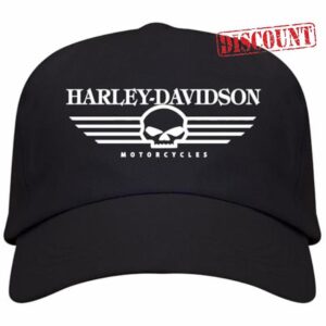 Black Cap Harley Davidson Logo Man 5 Panels 100 Cotton 340 g/m²