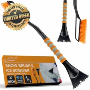 Xtremeauto Ice Scraper Snow Brush - 2 in 1 Car Windscreen Window Long Scraper Brush Car Ice Scraper For Windscreen