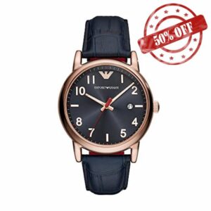 Emporio Armani Herrenuhr 3-Zeiger-Werk Datum Edelstahl roségoldfarben