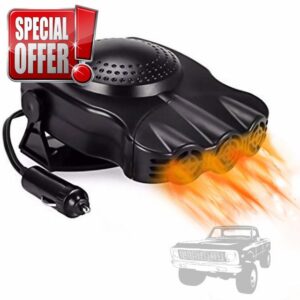 Showvigor Portable Car Heater 12V That Plug into Cigarette Lighter Windshield Defroster & Defogger 2 in 1 Fast Heating/Cooling Automobile Heater Demister Vehicle Heater Fa