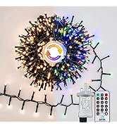 Gresonic 300LED 19.7ft Warm White to Multicolor Christmas Tree String Lights,9 Modes Timer Green ...