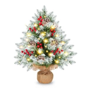20 inch Artificial Mini Christmas Tree with LED Lights