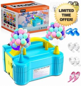UK SELLER - Heavy Duty Electric Balloon Pump - Portable Air Blower Dual Nozzle Balloon Inflator Blower Pump for Party