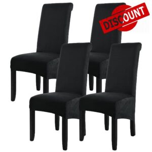 Velvet Large Size Dining Chair Covers Set of 4