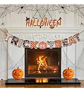 AhfuLife Halloween Party Banner Decoration Set, Reusable Halloween Indoor Decorations Happy Hallo...