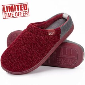 LongBay Ladies' Chenille Knit Slippers Comfort Memory foam Slip on House Shoes