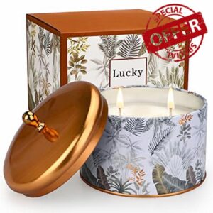 Christmas Scented Candles Gifts for Women CREASHINE 14.1oz Large Soy Candles Dual Wicks Ladies Birthday Gifts Perfume Set Relaxing Candle for Home 50 – 65 Hours Burn Time