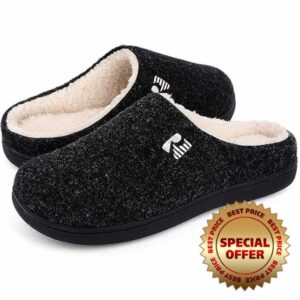 RockDove Men's Sherpa Lined Memory Foam Clog Slippe