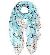 DiaryLook Ladies Women's Fashion Bird Print Long Scarves Floral Neck Scarf Shawl Wrap Gifts For W...