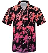 iCKER Hawaiian Shirt Beach Shirt Mens Short Sleeve Shirt Floral Classic Shirt Print Casual Regula...