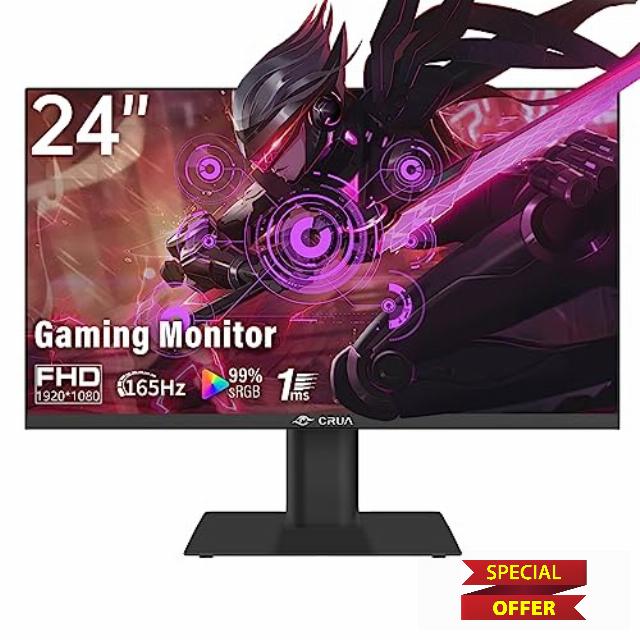 CRUA Gaming Monitor 24 Inch 144HZ/165HZ PC Monitor