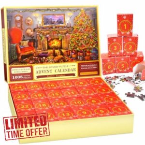 Advent Calendar 2023 Jigsaw Puzzle - 1008 Pieces | 24 Days Countdown | Gift for Adults & Kids