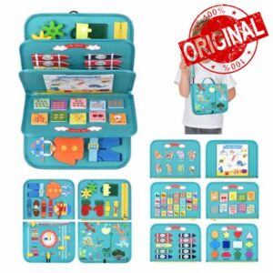 Busy Board Montessori Toys For 1 2 3 4 5 6 Year Old Girls Boys Sensory Toys For Toddlers Preschool Educational Learning Toys Activity Board For Fine Motor Skills Kids Gifts Airplane Car Toys (GREEN)