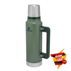 Stanley Classic Legendary Thermos Flask 1.4L - Keeps Hot or Cold for 40 Hours - BPA-free Thermal Flask - Stainless Steel Leakproof Coffee Flask - Flask for Hot Drink - Dishwasher Safe - Gree