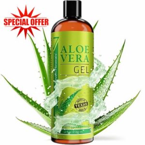 Seven Minerals Organic Aloe Vera Gel with 100% Pure Aloe from Freshly Cut Aloe - NO ACRYLATES & CROSSPOLYMERS