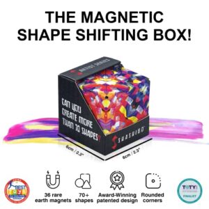 Patented Sensory Cube w/ 36 Rare Earth Magnets - Extraordinary 3D Magic Cube – Sensory Toy Transforms Into Over 70 Shapes (Confetti- Artist Series)