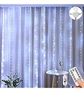 LITYBY Curtain Fairy Lights, 3m×3m 300LED Fairy Lights for Bedroom, 8 Modes Curtain String Lights...