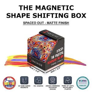 Patented Sensory Cube w/ 36 Rare Earth Magnets - Extraordinary 3D Magic Cube – Shashibo Cube Magnet Sensory Toy Transforms Into Over 70 Shapes (Spaced Out)