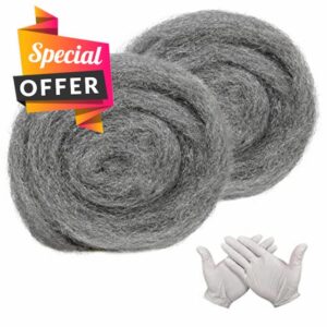 PICK FOR LIFE Steel Wool Mice - 2 Pack 0000 Rodent Control Gaps Blocker Stainless Coarse Wire Wool Fill Fabric DIY Kit