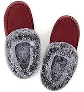ULTRAIDEAS Women's Cozy Memory Foam Moccasin Suede Slippers with Fuzzy Plush Faux Fur Lining, Lad...