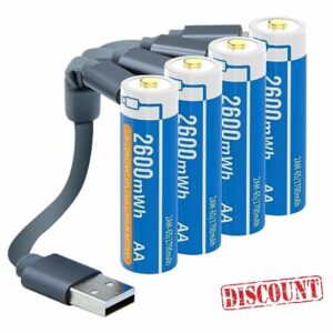 Henreepow 1.5V AA Lithium Rechargeable Batteries