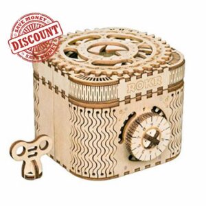 ROKR 3D Wooden Puzzle Treasure Box - Model Kits For Adult - Puzzle Box Model Building Kits - Christmas Birthday Gifts For Teens and Adults