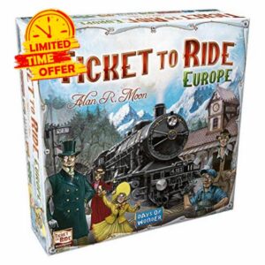 Days of Wonder | Ticket to Ride Europe Board Game | Ages 8+ | For 2 to 5 players | Average Playtime 30-60 Minutes
