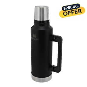 Stanley Classic Legendary Thermos Flask 1.9L - Keeps Hot or Cold for 45 Hours - BPA-free Thermal Flask - Stainless Steel Leakproof Coffee Flask - Flask for Hot Drink - Dishwasher Safe - Matte Black