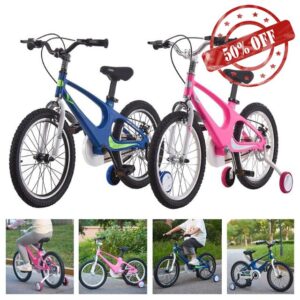 BSTSEL Children's Bicycle 12" 14" 16" 18" Blue & Pink Kids Bike Boys&Girls Children Bicycle With Silent Stabilizers And Double Brakes Ages 2-9 Years Old Children Bike Gif
