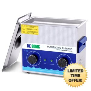 Commercial Ultrasonic Cleaner-DK SONIC 3L 120W Sonic Cleaner with Heater Basket for Jewelry