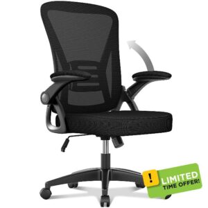 aspaluro Office Chair Ergonomic Desk with 90° Flip-up Armrest Lumbar Support