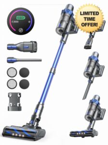 Buture Pro Cordless Vacuum Cleaner 450W/33Kpa Powerful Stick Vacuum with Intelligent Auto Mode