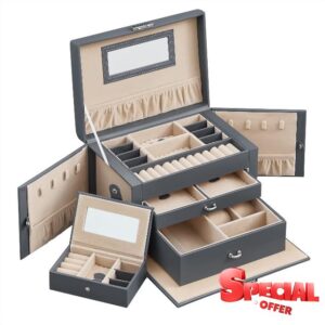 SONGMICS Jewellery Box 3 Layers